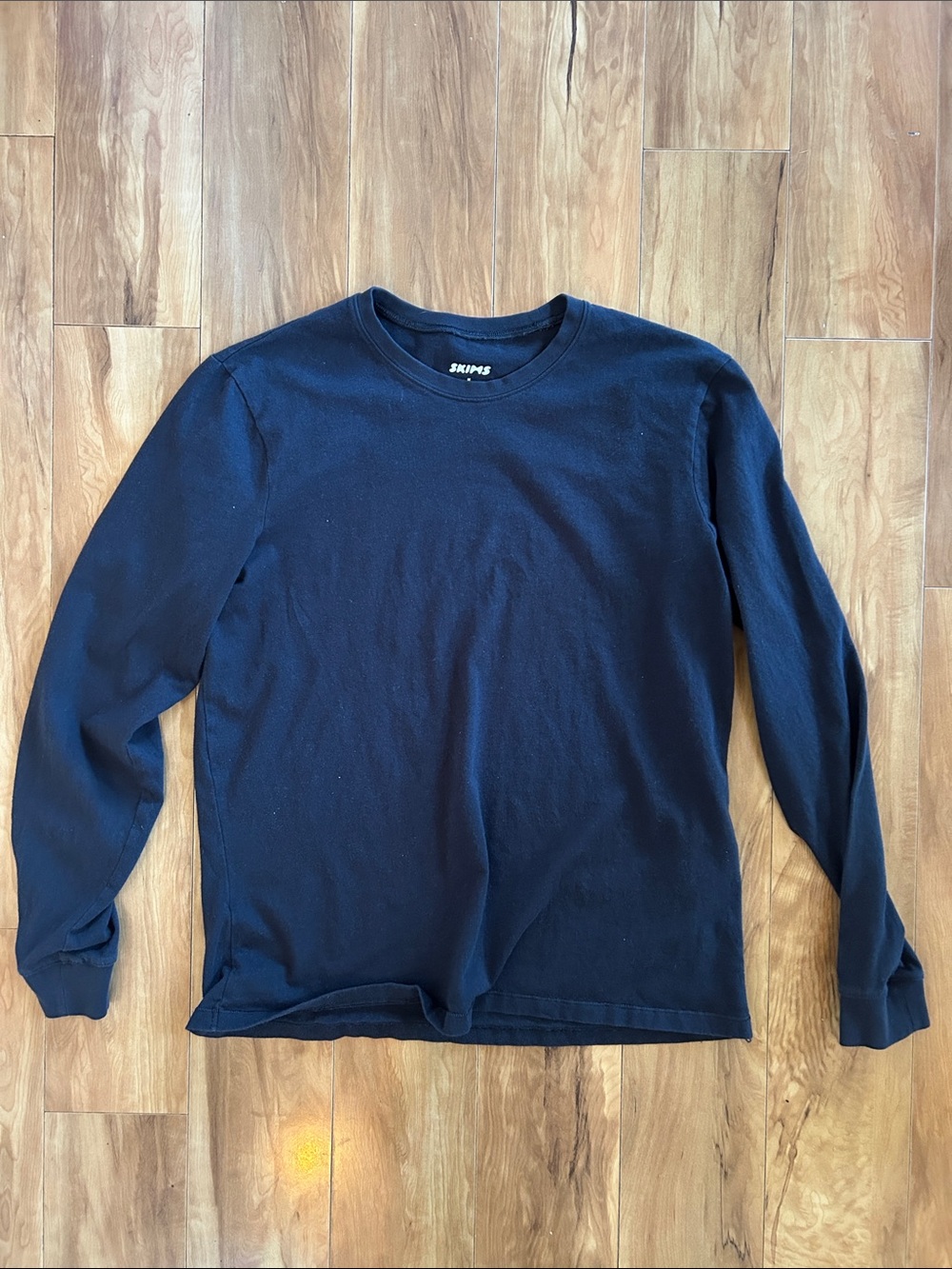 Skims cotton basic black long sleeve tee